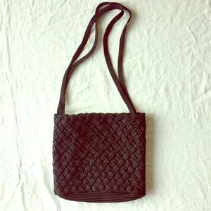 Woven Black Shoulder Bag